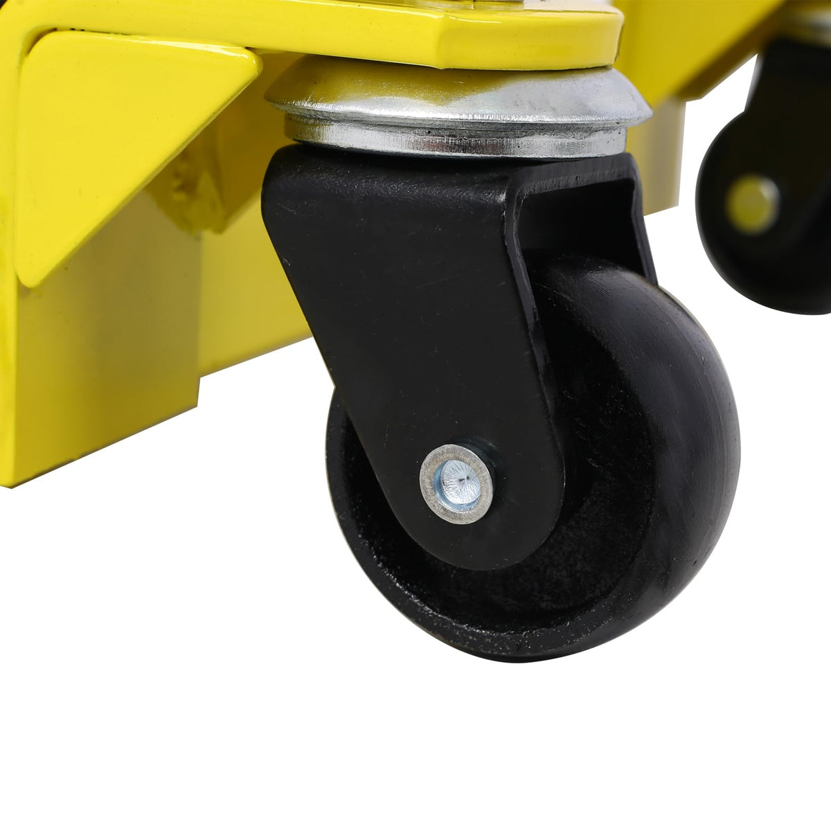 Hydraulic Motorcycle Lift Jack, 1500 LBS Capacity ATV Scissor Lift Jack, Hydraulic Foot-Operated Motorcycle Lift Table with 4 Wheels, 4.5"-15" Lifting Range Steel ATV Lifts Stand Hoist Yellow