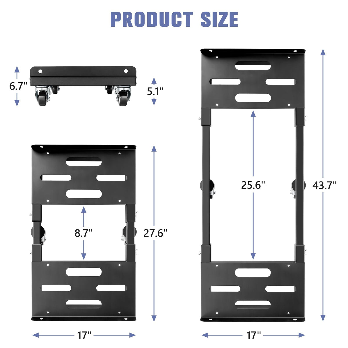 KEDSUM 2000LBS Heavy Duty Moving Dolly with 6 Swivel Wheels, Furniture Dolly with 100% Thicken Steel Frame, Expandable Appliance Dolly Cart Up to 43.6" Wide, All Terrain Used for Building Materials