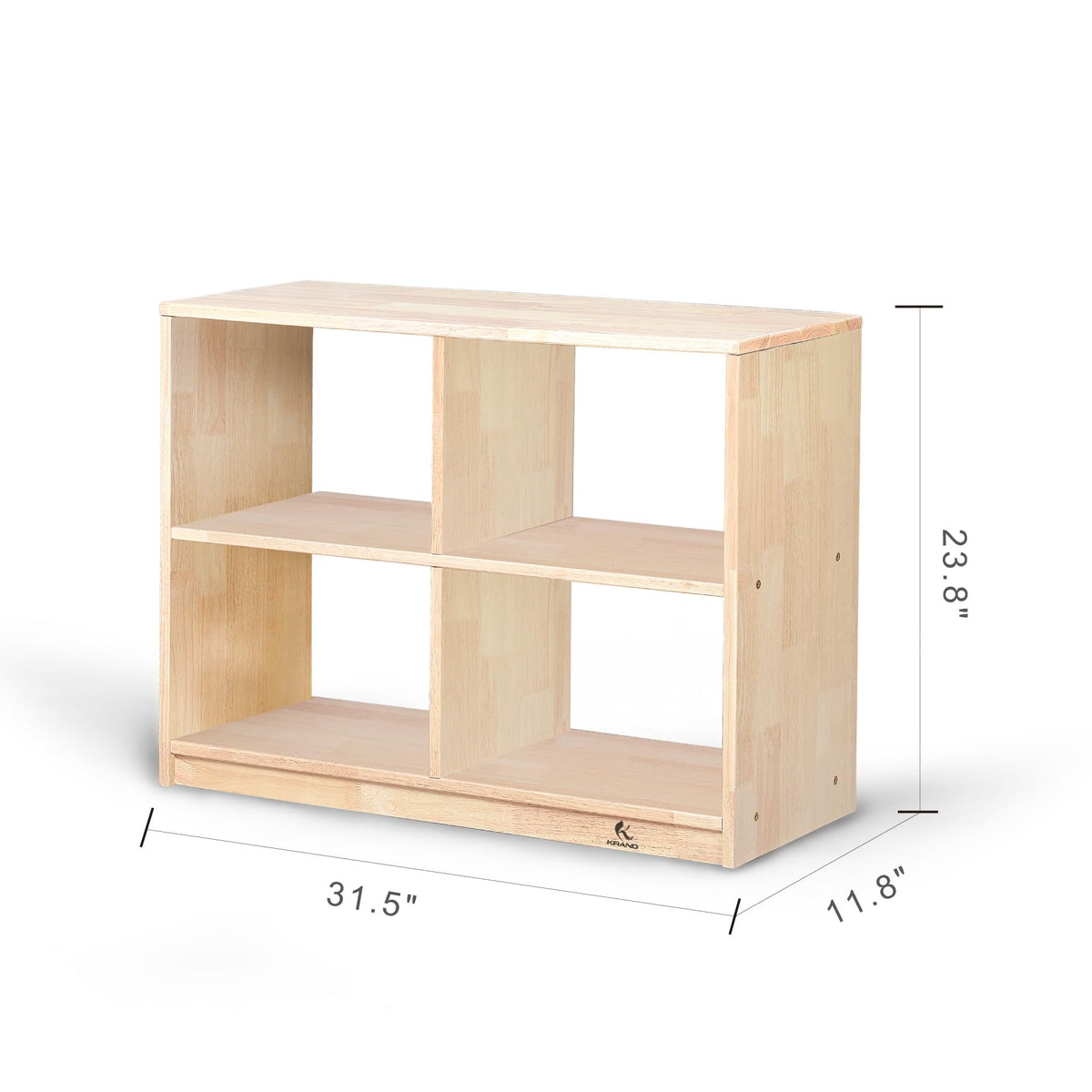 KRAND 4-Cubby Montessori Storage Bookcase – Kids Shelf Organizer for Toys, Books & Art Supplies, Toddler Cabinet Furniture for Playroom, Daycare, Preschool, Kindergarten & Nursery