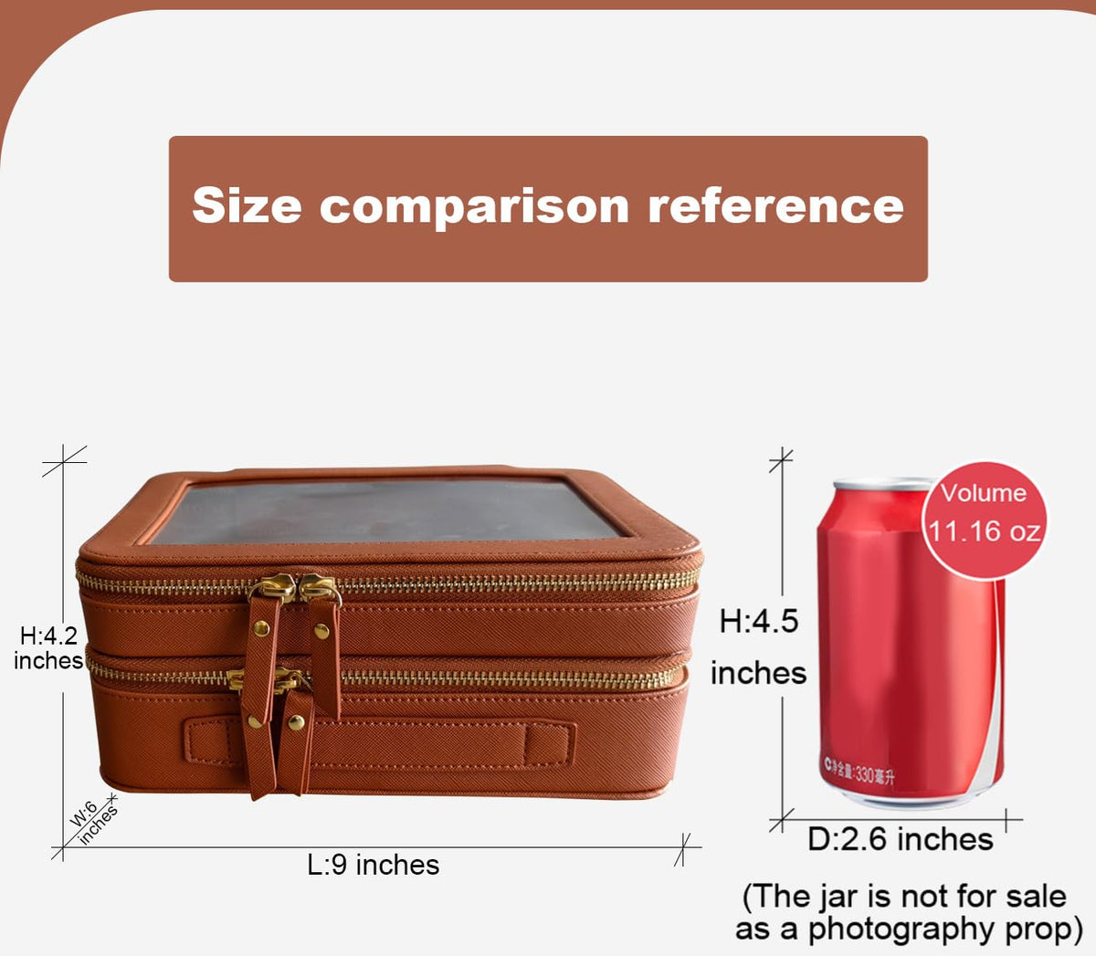 SANHECUN Clear Travel Toiletry bag Toiletry Case Carry on Travel Accessories Bag Makeup Bag Dimensions | LxWxH:9” x 6” x 4.2” (Brown, SHC-TL-2)