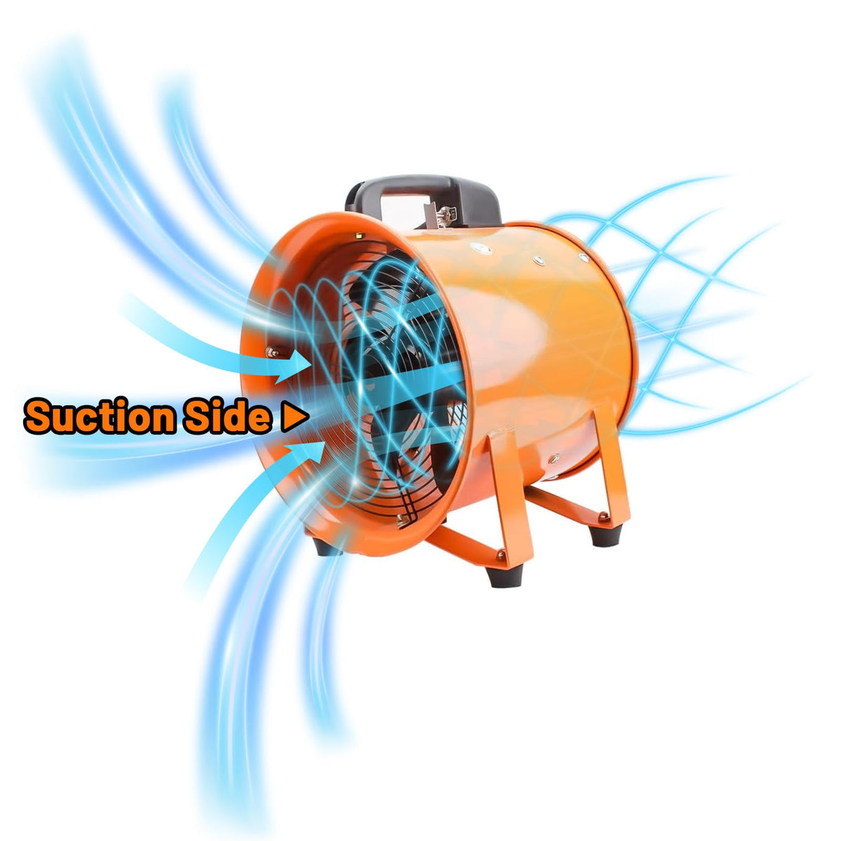 8-Inch High-Velocity Portable Utility Blower Fan, Industrial Exhaust Fan with 33ft Flexible Duct Hose, 3150 RPM Low-Noise Ventilator for Basements, Workshops, Warehouses, and Confined Spaces