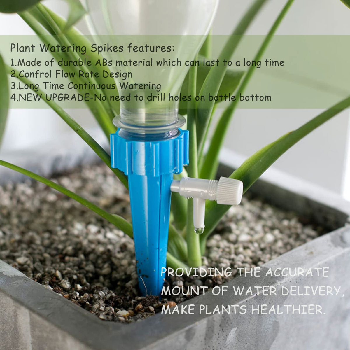 LABOTA 24 Pack Self Watering Spikes for Plants,Automatic Plant Waterer Indoor,Adjustable Drip Irrigation Devices for Outdoor & Garden