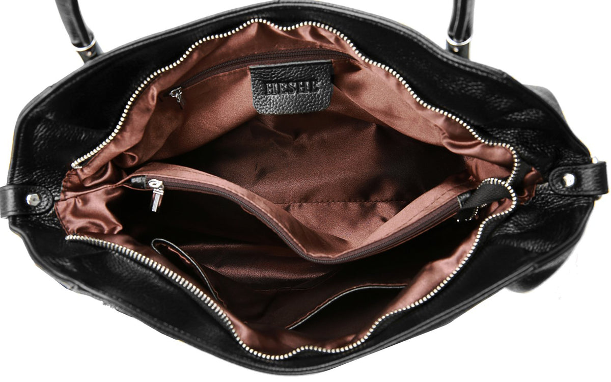 HESHE Purse for Women Shoulder Bags Tote Handbags Designer Fashion Purses and Handbags Hobo Satchel Bag Top Handle Bags (Black)