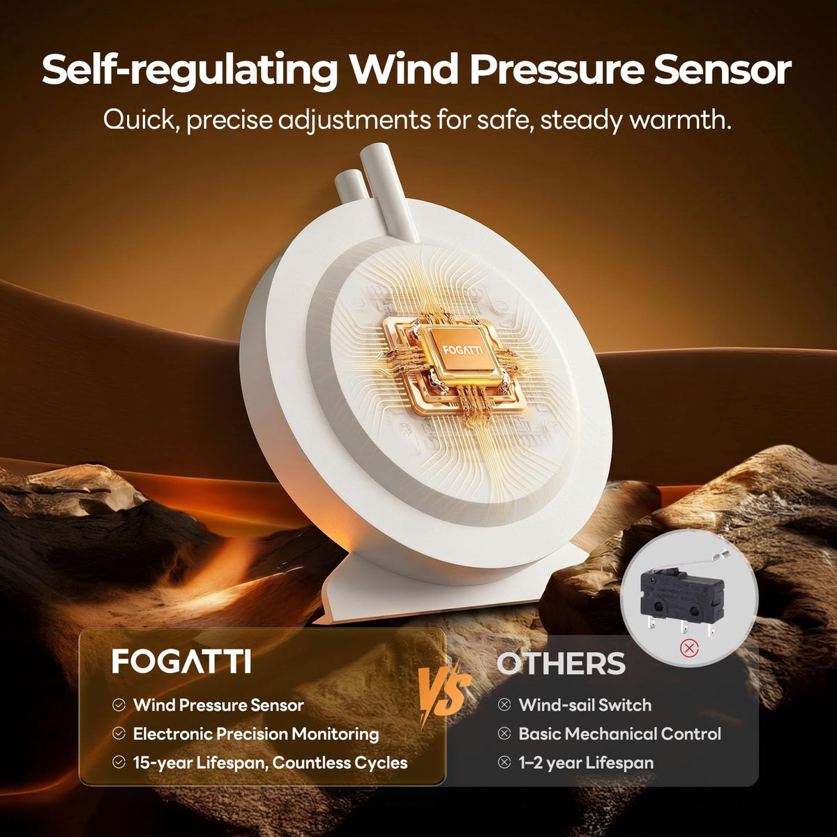 FOGATTI RV Furnace 35,000 BTU High-Efficiency RV Heater with Thermostat for Camper, Motorhome & Travel Trailer