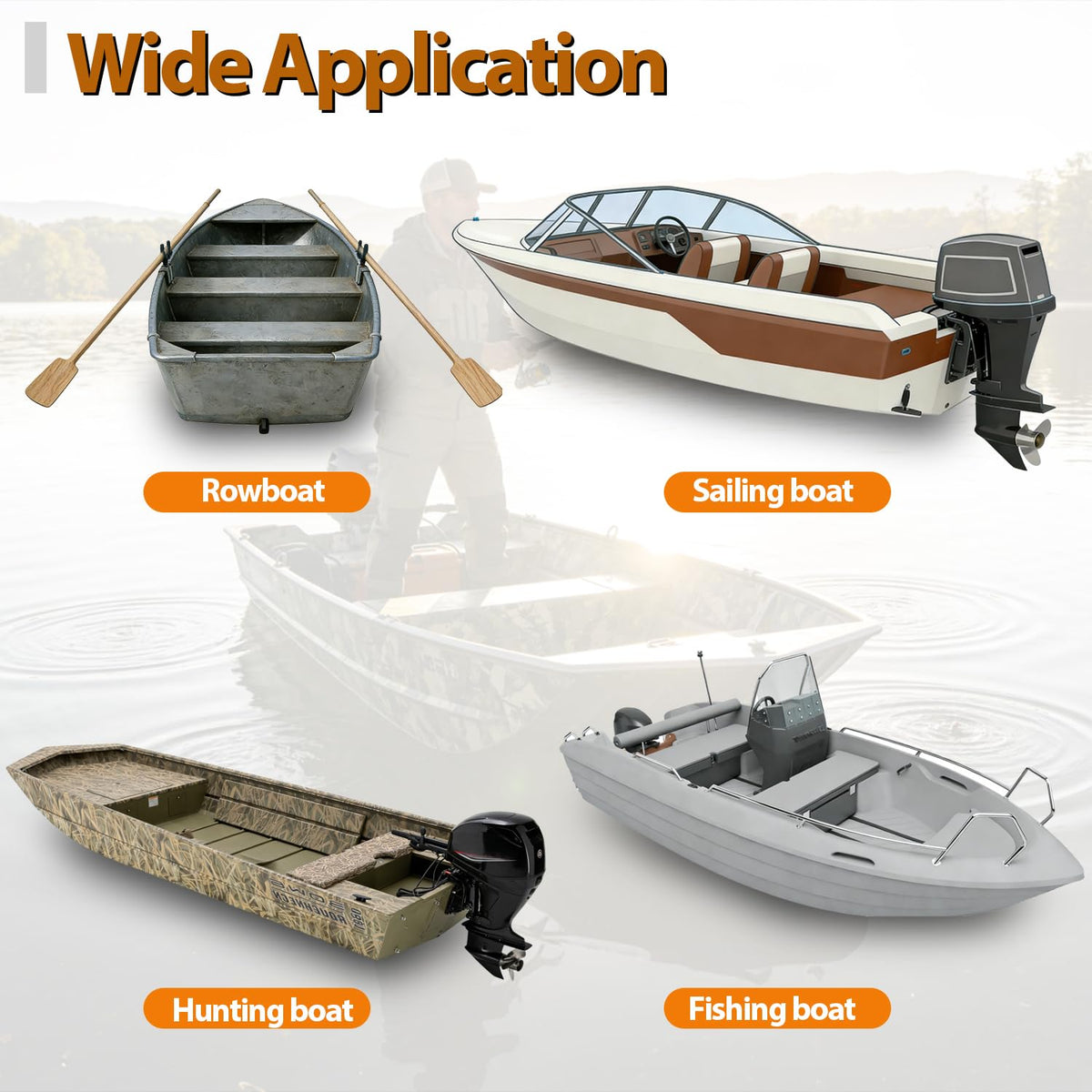 Oxphanor Boat Float Pods Pair Fits 20’ Boats, Portable Boat Floats for Stability, Jon & Fishing Boats, Easy Install, UV Resistant