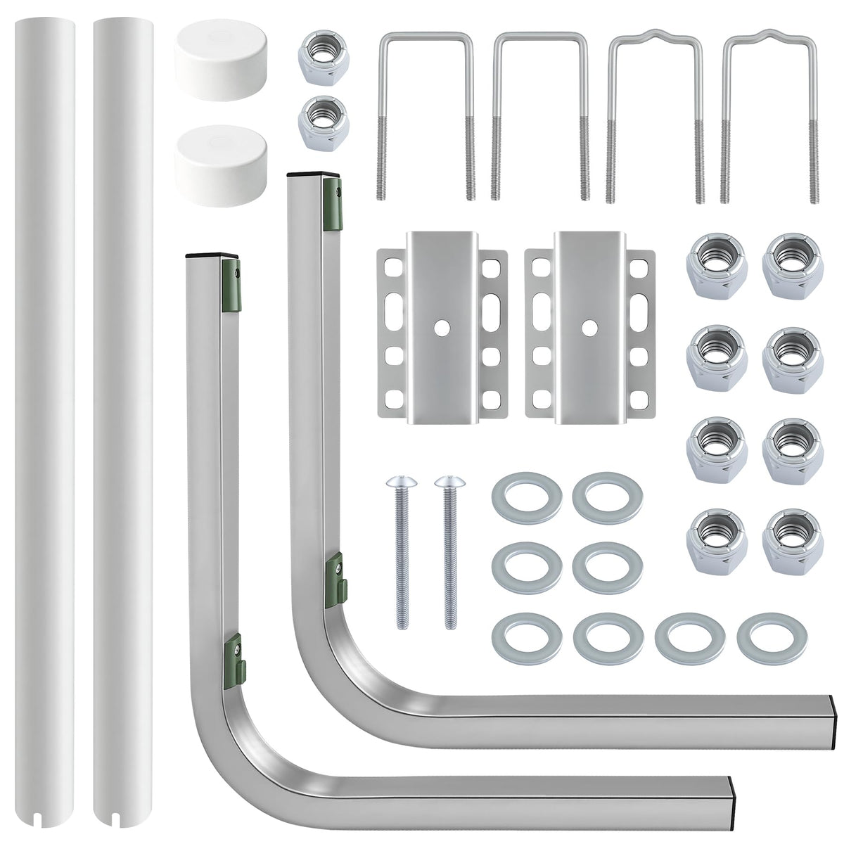 Boat Trailer Guide-ons-60,2*316L Stainless Steel Trailer Post Guide on,2*UPVC Tube Trailer Guide Bars,mounting Hardware Included,for Fishing Boats,Kayaks,Canoes,ski Boats and More