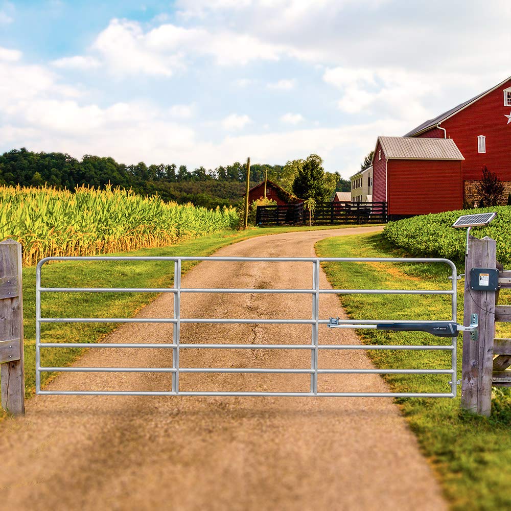 Mighty Mule Gate Opener, Solar and Smart Ready, Heavy Duty Automatic Gate Opener, Gates up to 18ft or 850lb, Single Gate Opener - Estate, MM571W-EST