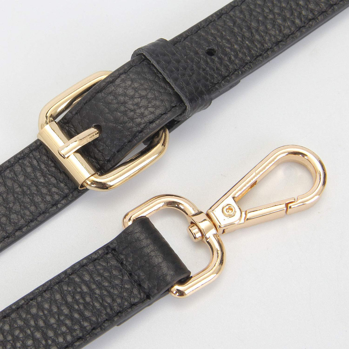 LIVE UP Full Grain Leather Adjustable Replacement Cross Body Purse Shoulder Strap Handbag Bag Wallet, 2/3” Wide (Black)