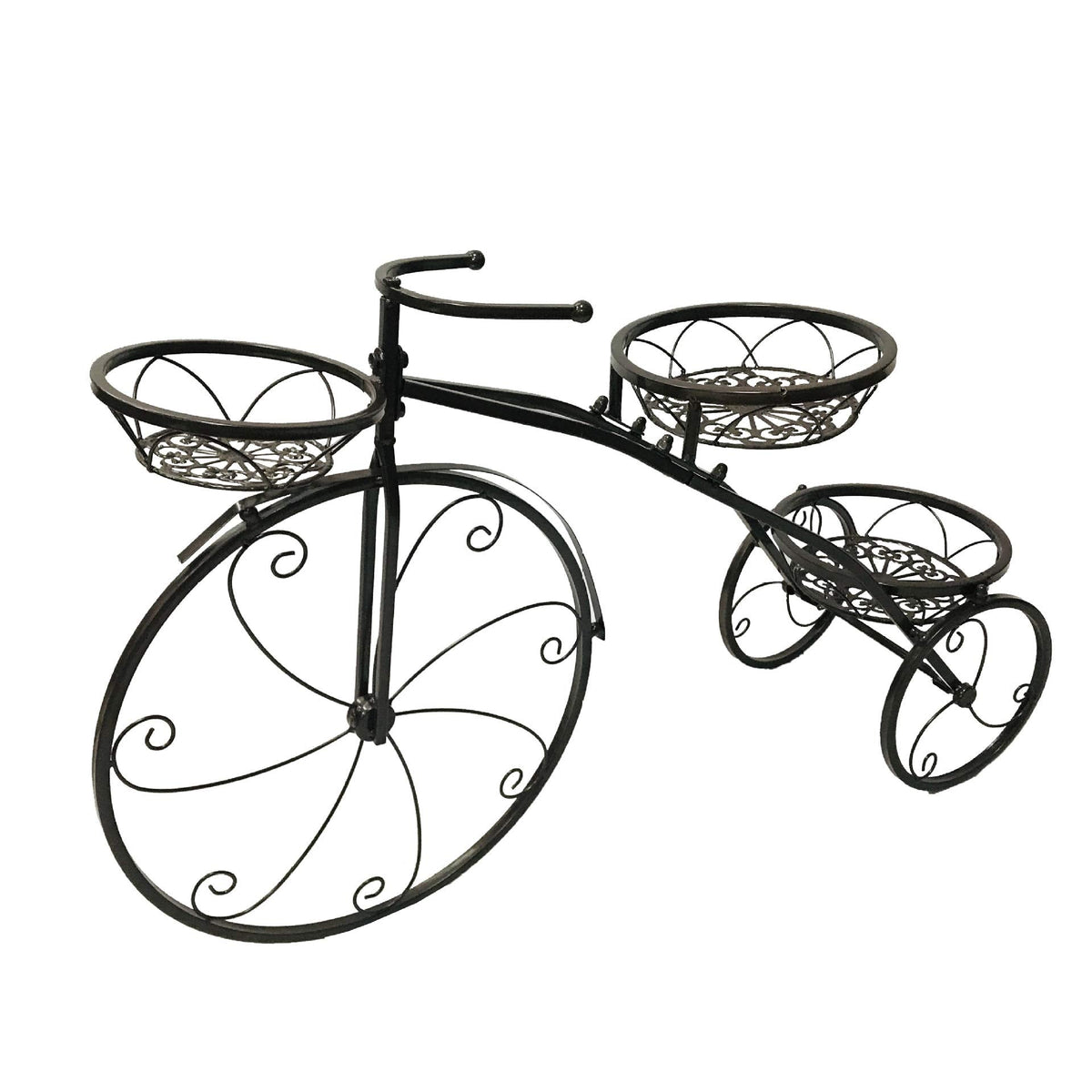 FURUIM2024M Flower Stand Metal Bicycle Style Plant Stand with 3 Tier Shelves Plant Pot Holder Patio Flower Basket Storage Rack Nordic Garden Decoration Plant Shelves(4)