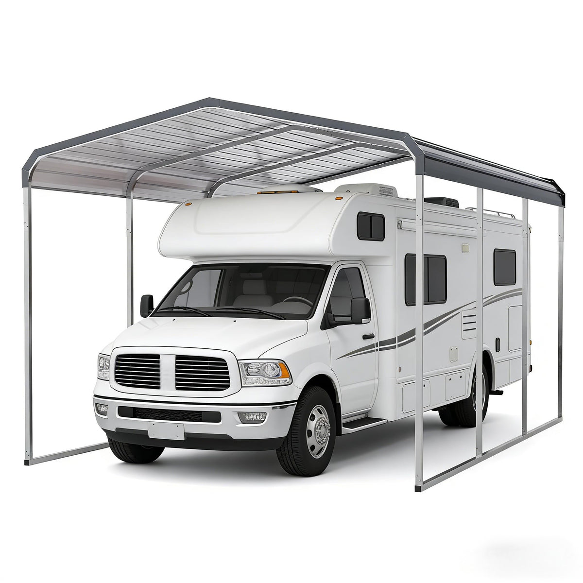 10x15 FT Heavy Duty Metal Carport with Galvanized Steel Roof, Oversized Car Shelter for Trucks Boats Tractors – Outdoor Vehicle Canopy for Driveway, Yard, Farm