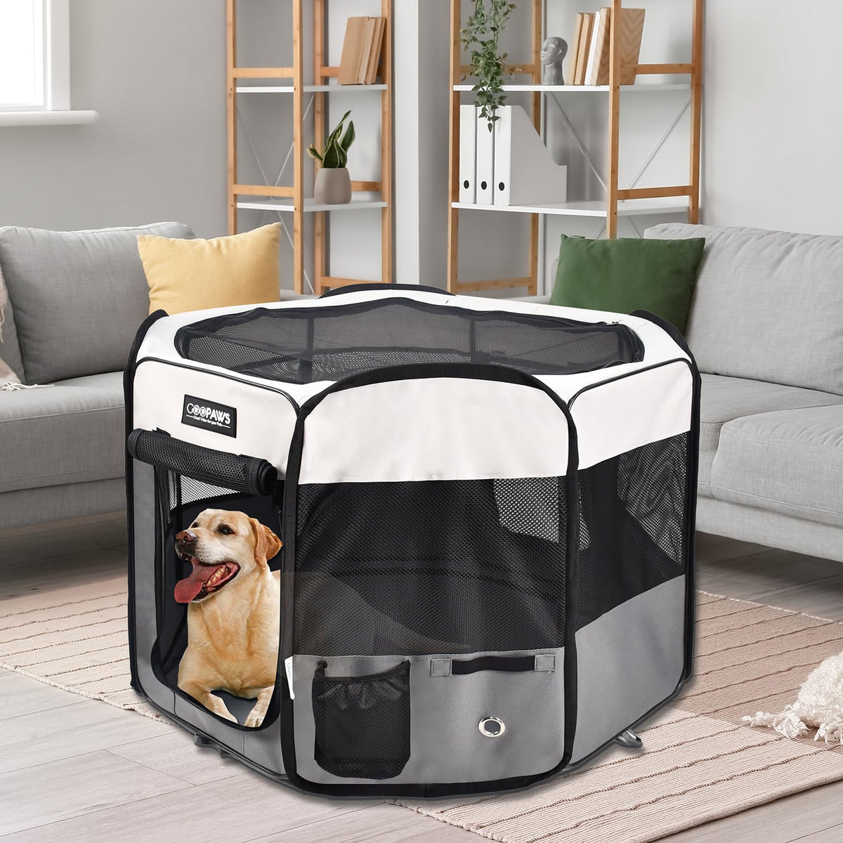 JESPET Pet Dog Playpens 36", 45" & 61" Portable Soft Dog Exercise Pen Kennel with Carry Bag for Puppy Cats Kittens Rabbits, Indoor/Outdoor Use