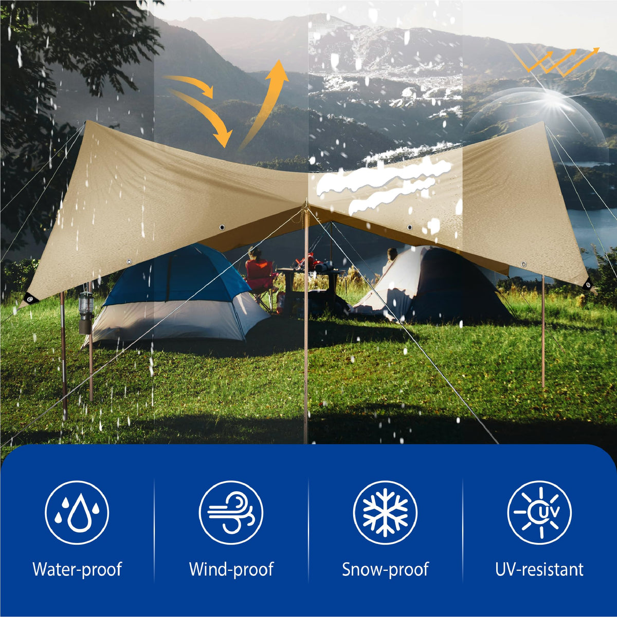 Tarp 30x40 Heavy Duty Waterproof Beige Tarp 12.5mil,Durable,Multipurpose, Weather Resistant,Uv Resistant,Tear Resistant,Can Be Used for Outdoor Furniture,Cars,Ships,Roofs-by MVPNET