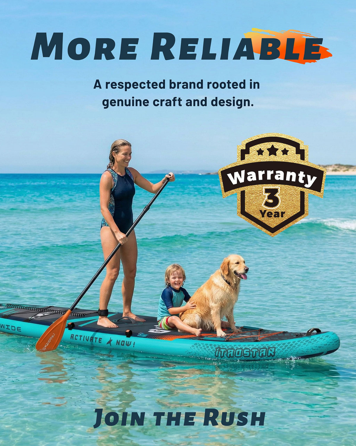 iTAOSTAR Lead 12' × 35" Inflatable Stand Up Paddle Board with Seat, Extra Wide SUP Board with 5 Fins Stable Design for Adults, Youth, All Skill Levels, Lakes, Oceans & Fishing