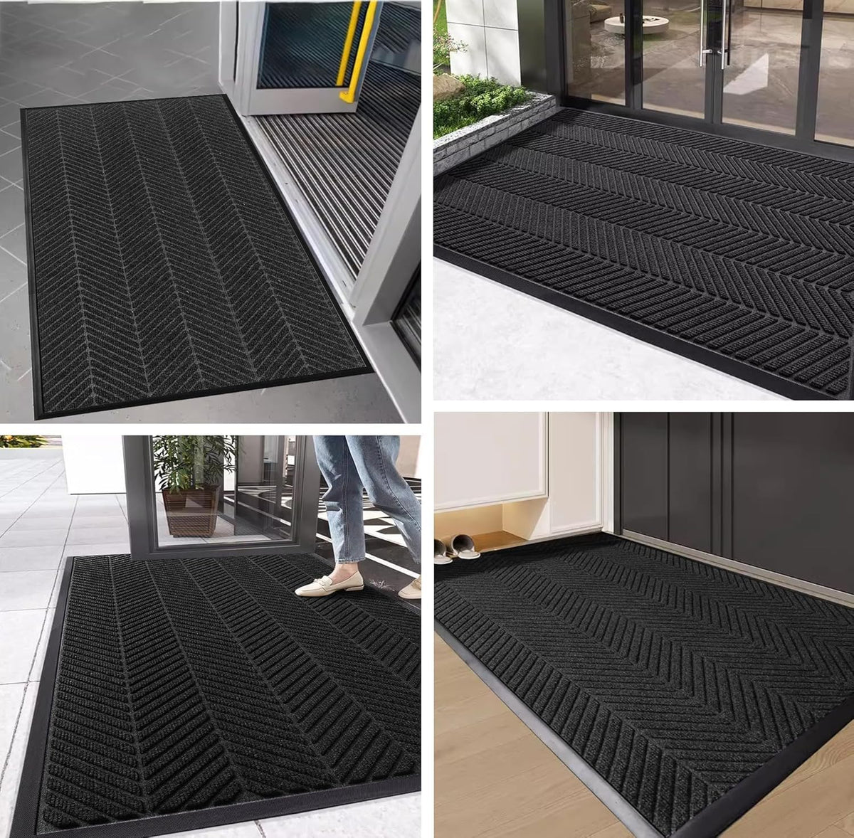 Front Door Mat,4'x8' Commercial Floor Mat Indoor Outdoor Entrance, Heavy Duty Welcome Mat, Rubber Backing Non Slip Doormat for Entryway, Large Entry Rug for Home Office Business Areas