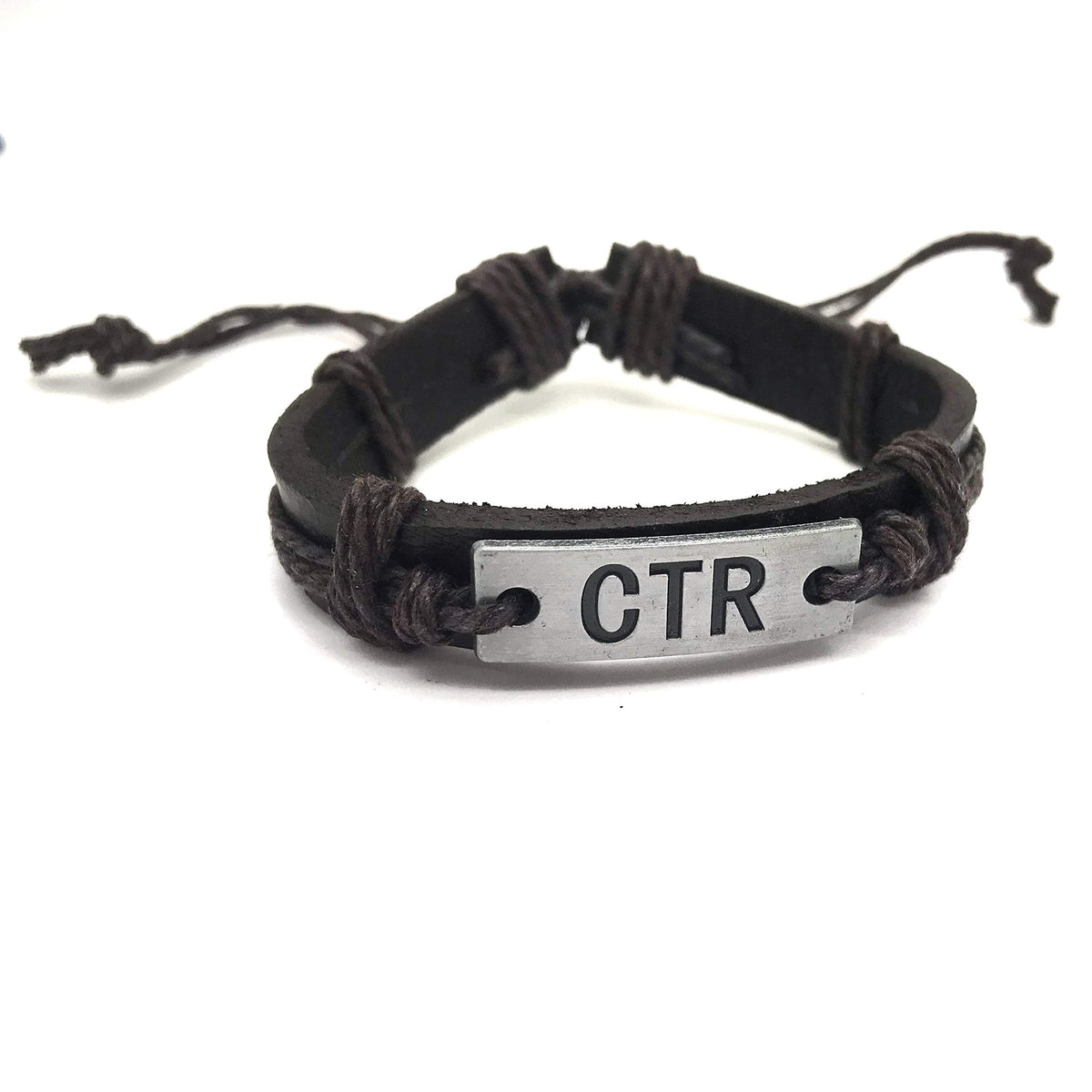 Doodle Beads Genuine Leather CTR Bracelet - Hand stamped CTR Metal Plate