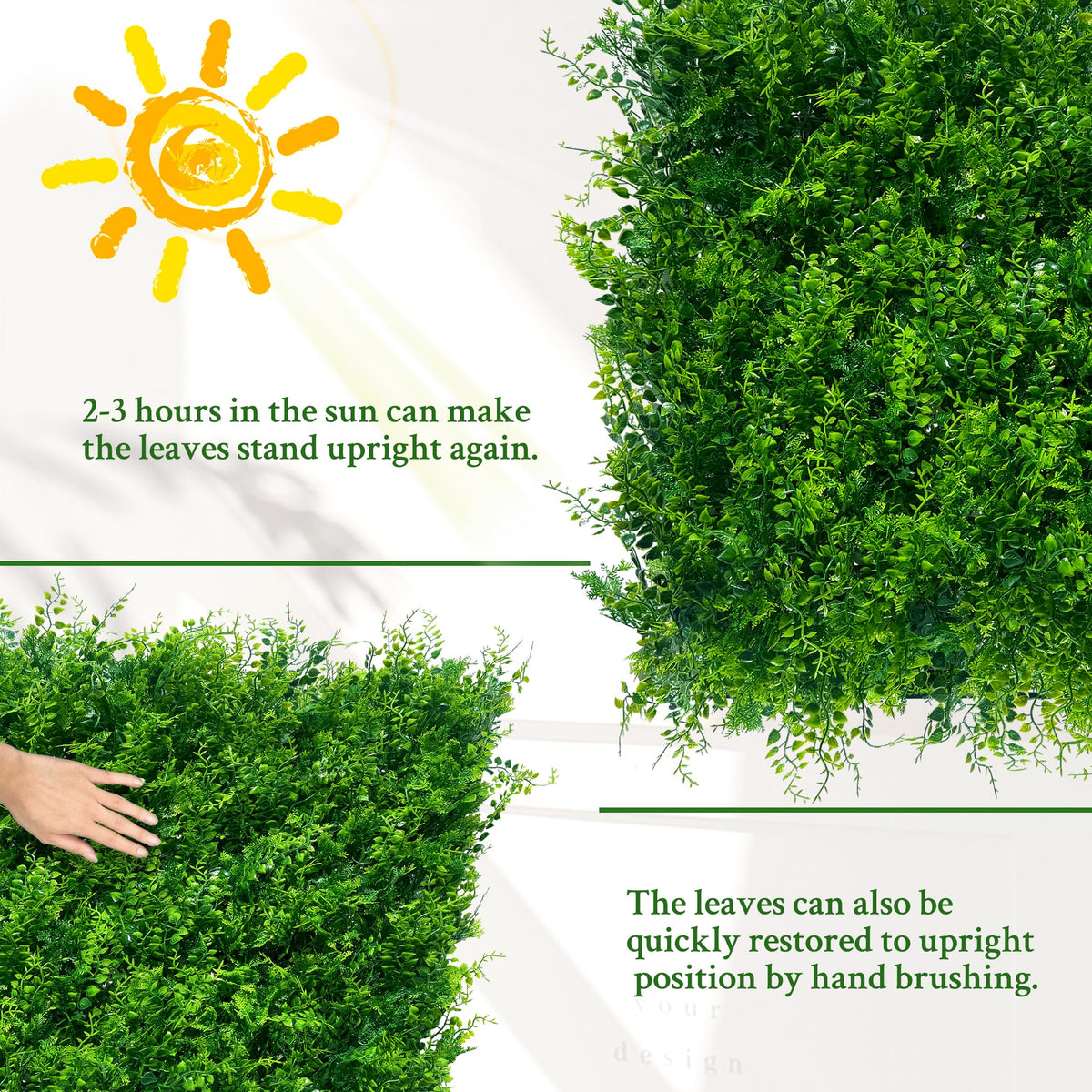 ODTORY Artificial Plants Hedge Wall Panels:40x120 Inch (33.5 sqft) UV-Anti Greenery Boxwood Fence Privacy Screen, Faux Ivy Grass Wall with Fake Leaves for Indoor Outdoor Background Covering