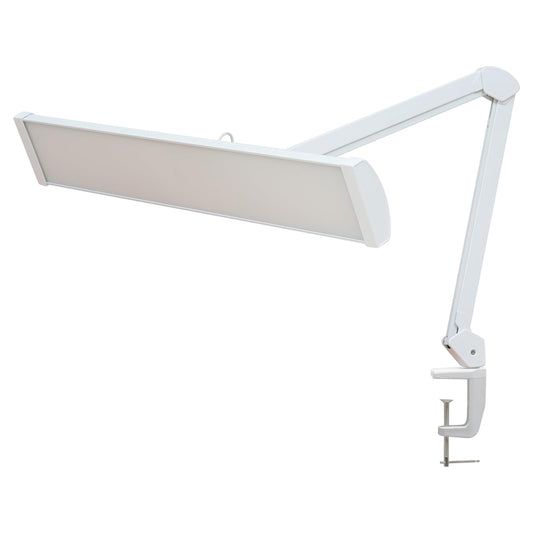 bemelux LED Architect Desk Lamp with Clamp, Metal Swing Arm 4500 Lumens Dimming Office Table Lamp for Task Work Drafting Reading Desktop, 342PCS Bright LEDs, 50W Workbench Lamp(White)
