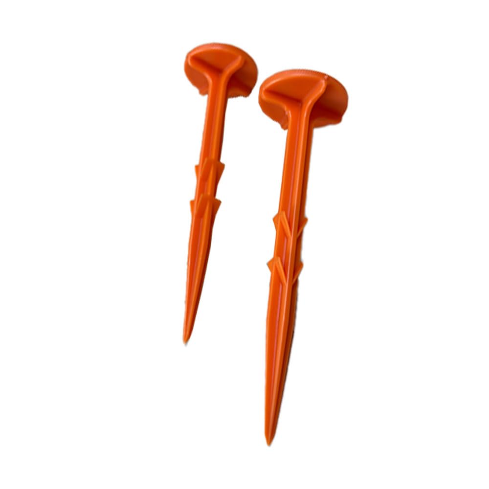 Low Profile Survey Stakes - High-Visibility - Survey Markers Boundary Markers Hi-Vis Garden Stakes (10-Pack (Orange)