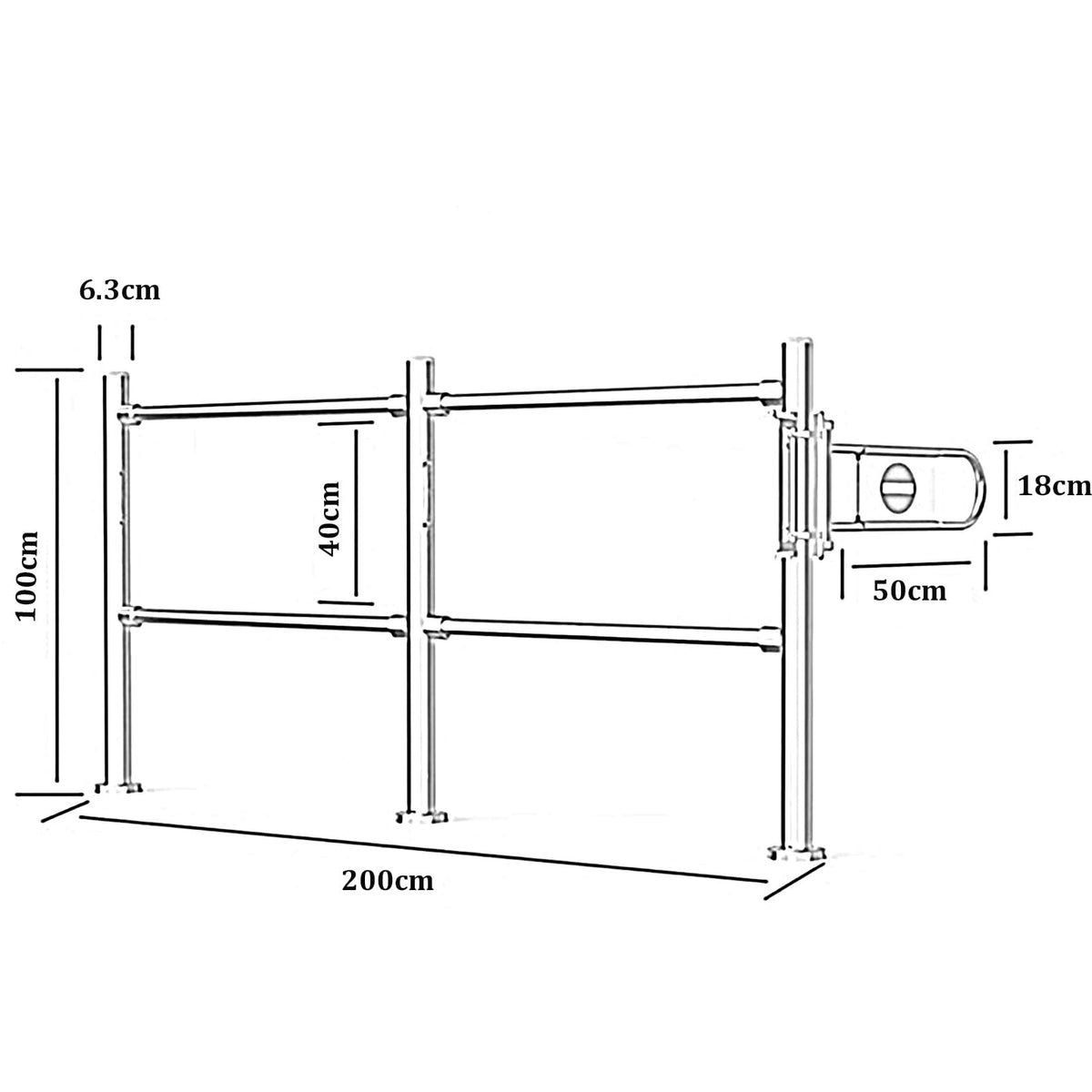 JIIPOREGJ Stainless Steel Supermarket Cashier Counter Safety Gateautomatic Closing Swing Door for Pedestrian Access | Black 100X100Cm 1-Way Entrance for Libraries Stores.Black-200X100Cmx6.3Cm/C
