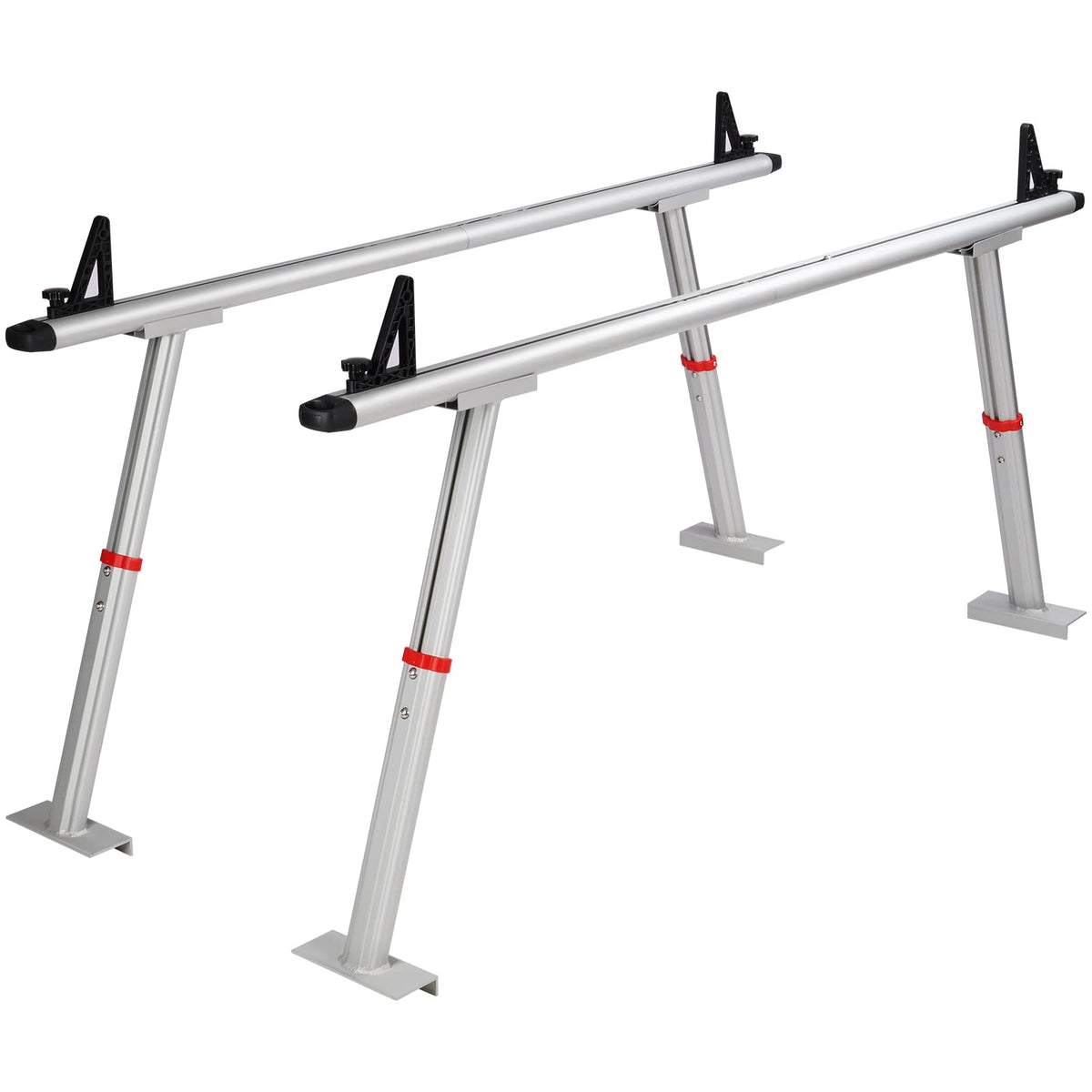 VEVOR Truck Rack with 8 Non-Drilling C-Clamps, 19-34in Adjustable Height Aluminum Ladder Rack for Truck, 800 lbs Capacity Heavy Duty Truck Bed Rack Two-Bar Set for Kayak, Surfboard, Lumber, Ladder