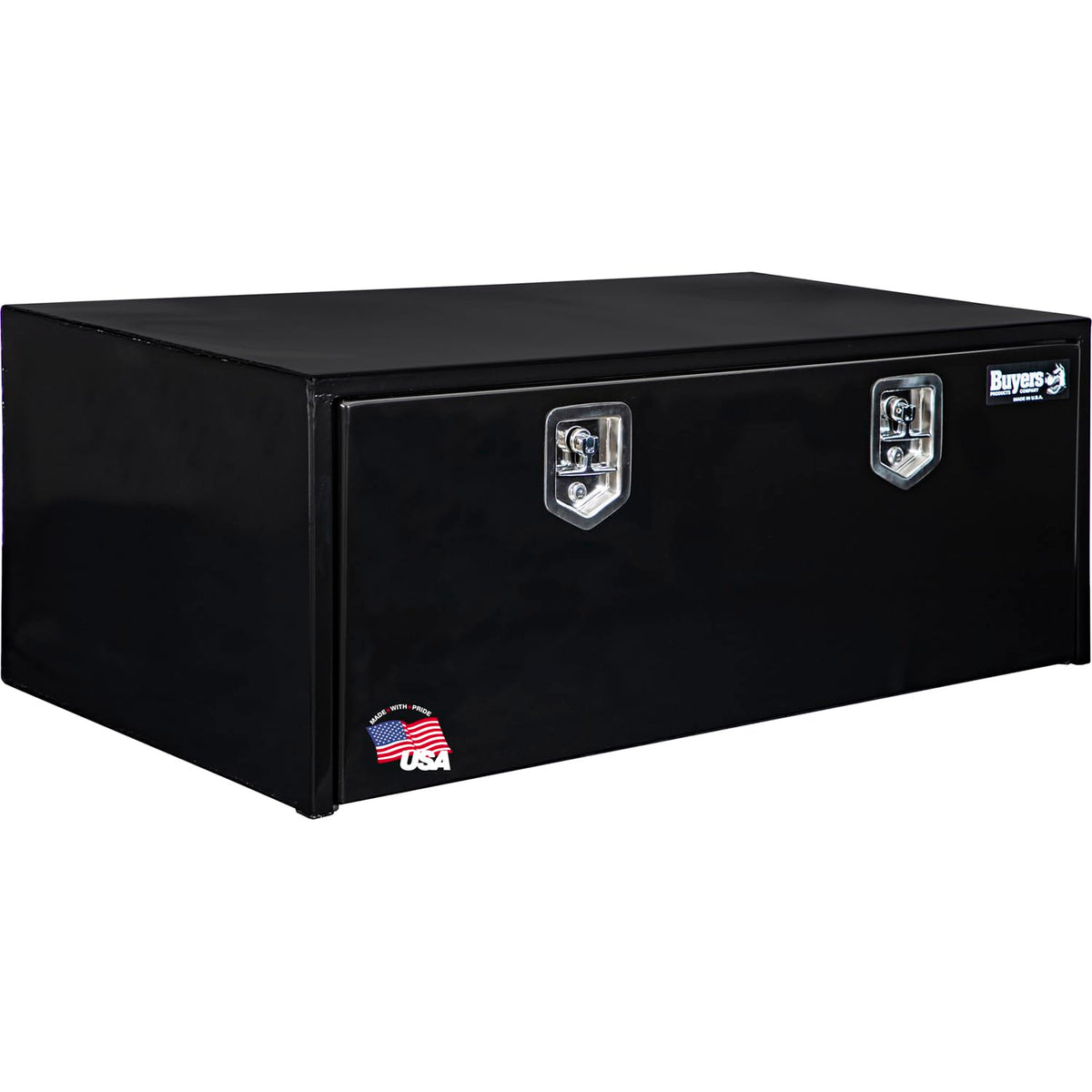 Buyers Products 1708310 Black Steel Underbody Truck Tool Box – 18 x 24 x 48 Inch - Truck Bed & Underbelly RV Storage Box, Locking T-Latch, Weather-Resistant, Heavy-Duty Flatbed Job Box, Made in USA