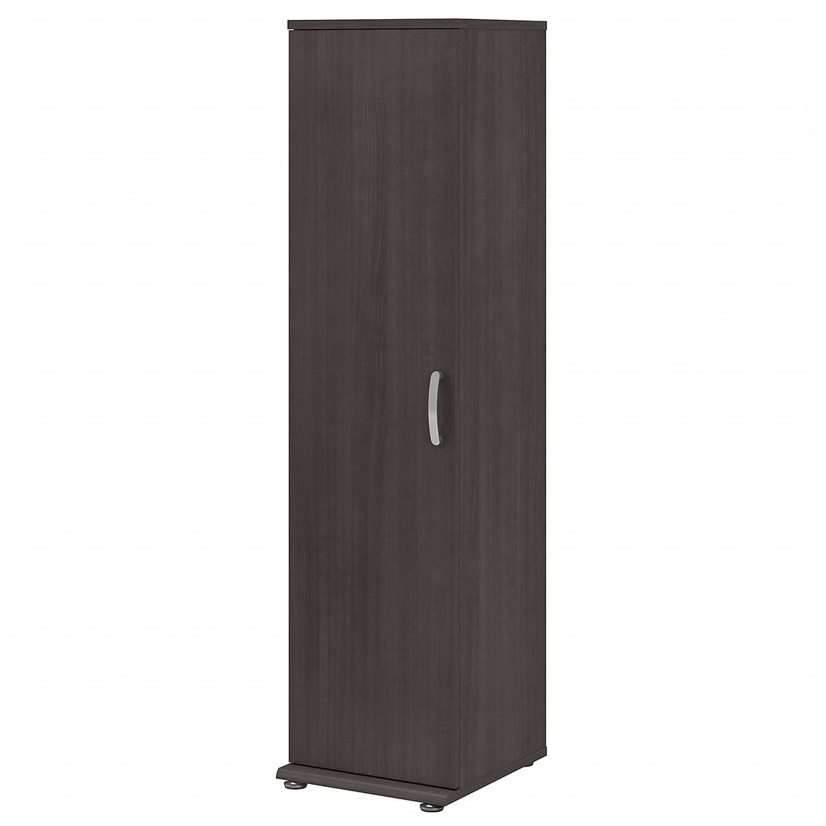 Bush Business Furniture Universal Tall Narrow Storage Cabinet with Door and Shelves in Storm Gray
