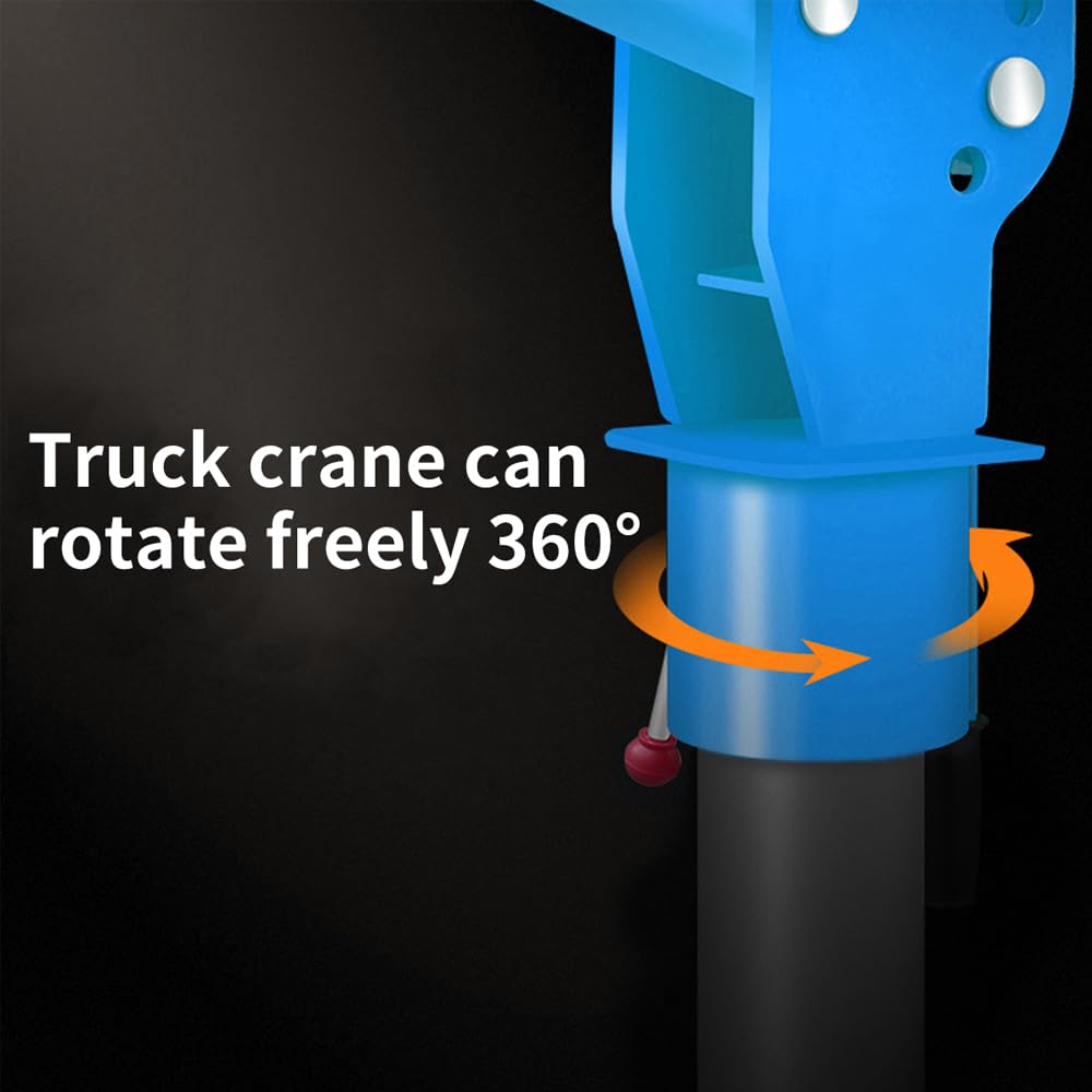 Pismire 0.5T New Folding Truck-Mounted Bed Crane Quick Removal Design Hoist Lift Pickup with Electric Winch 3500 lb 12V, Painted Steel 1100 lb Pickup Truck Jib Cranes 360 Swivel Truck Crane