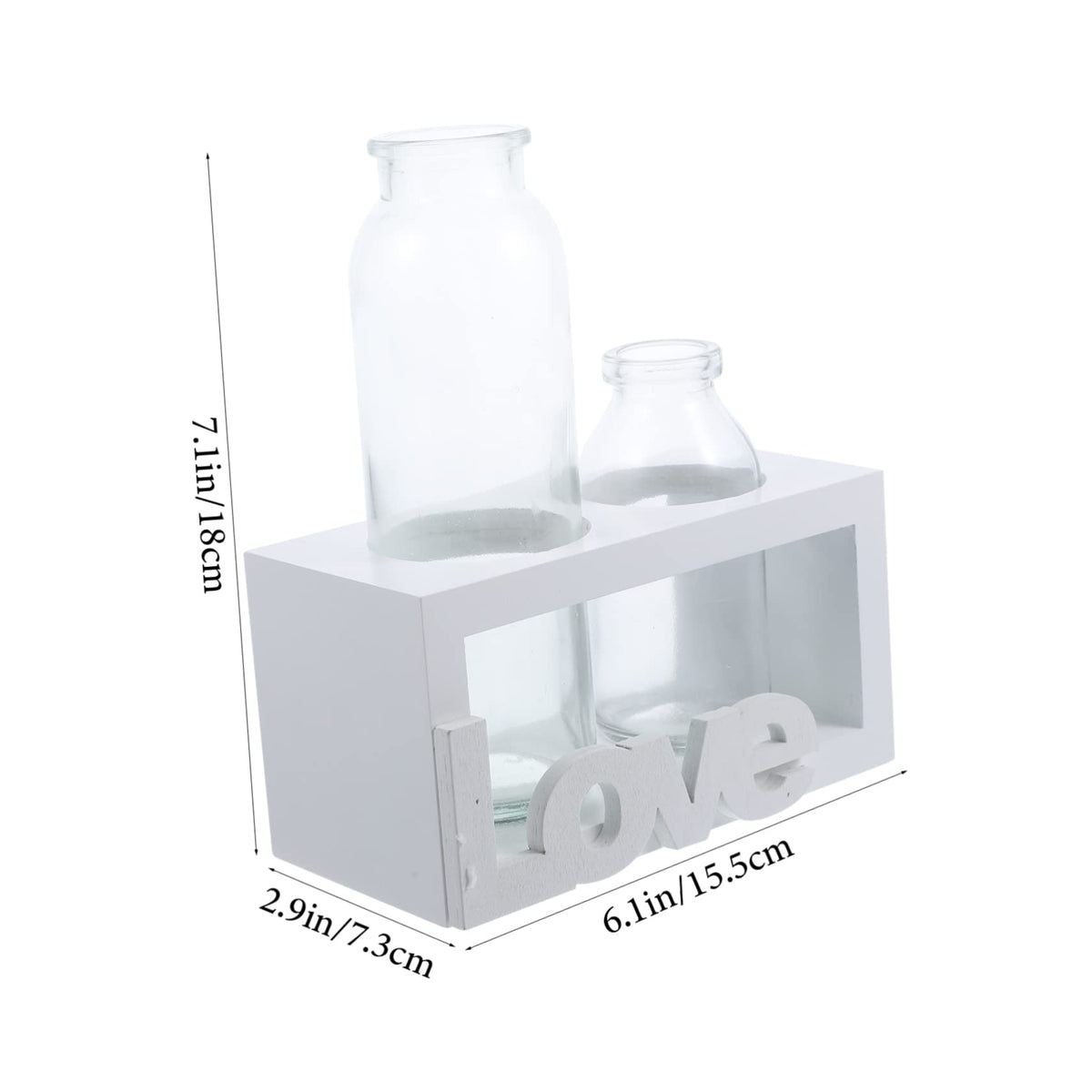 VICASKY Glass Terrarium Vase with Wooden Stand for Hydroponic Plants Modern Desktop Decoration Indoor Water Planter for Flower Arrangements Stylish Home Decor