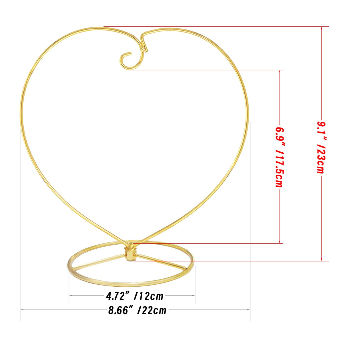 Fosinz 9 Inch Gold Ornament Display Stand, Metal Ornament Hanger Stand for Hanging Glass Globe, Air Plant Terrarium, Witch Ball, Christmas Ornament and Home Wedding Decoration (Gold)
