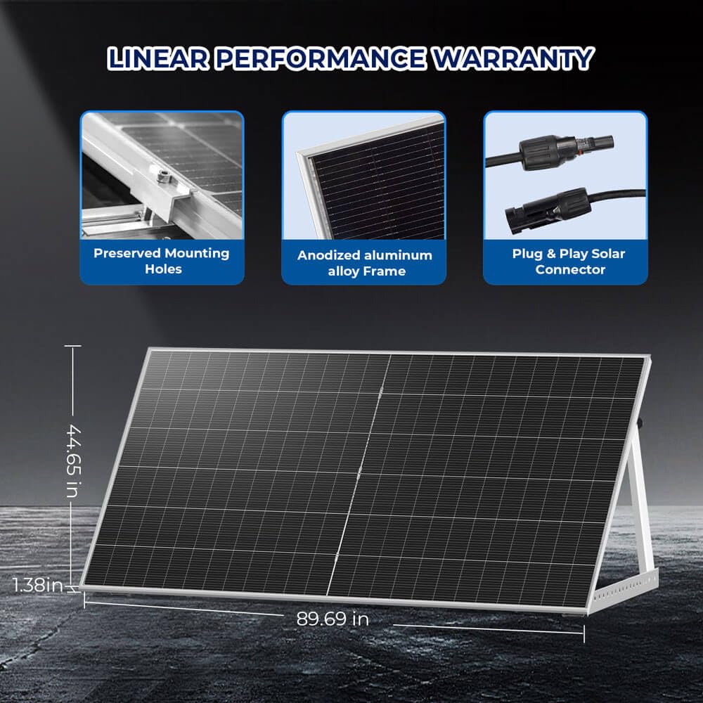 SUNGOLDPOWER 590W Bifacial Solar Panel 6PCS,N-Type 16BB,High Efficiecy Up to 30% Extra Power,Vmp 44.4V/PCS,for 24V/48Vdc Home Backup,Energy Storage,On Grid/Off-Grid System UL61730 (6 * 590W Bifacial)