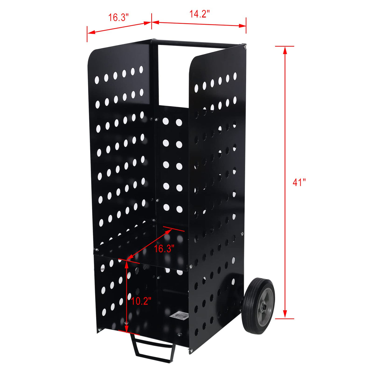 Ball & Cast 41" Firewood Log Cart Carrier Outdoor or Indoor Steel Wood Rack Storage Mover with Rolling Wheeled,Heavy Duty Wood Moving Equipment for Patios Backyard,Garden,Black