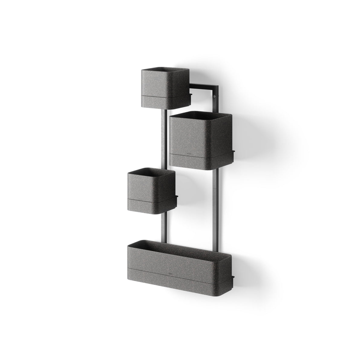 Umbra Cubiko Wall Planter with 4 Lightweight and Durable Pots (Black)