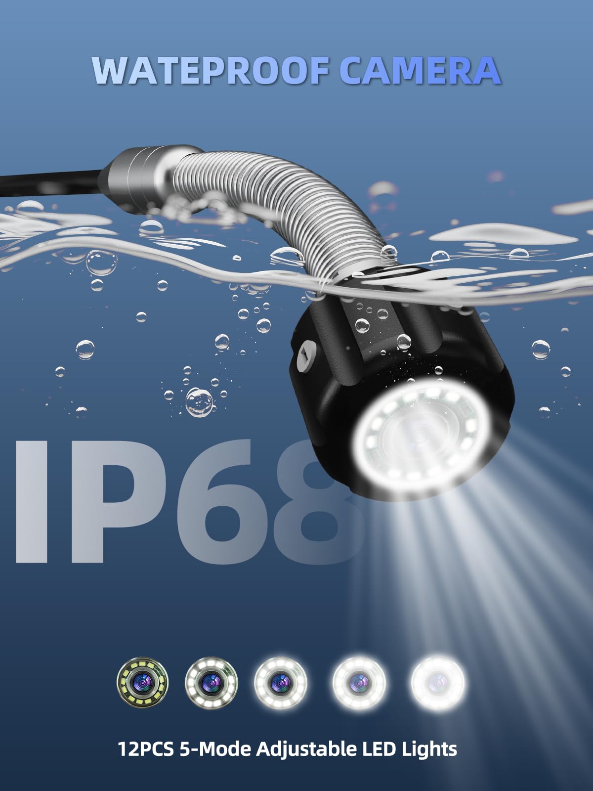 Sanyipace Sewer Camera 66FT/20M,7" IPS Pop-up Screen,20X Digital Zoom,Waterproof Drain Camera with Distance Counter,Plumbing Camera with MIC & Speaker,32GB Card for Sewer Line Plumbing Inspection