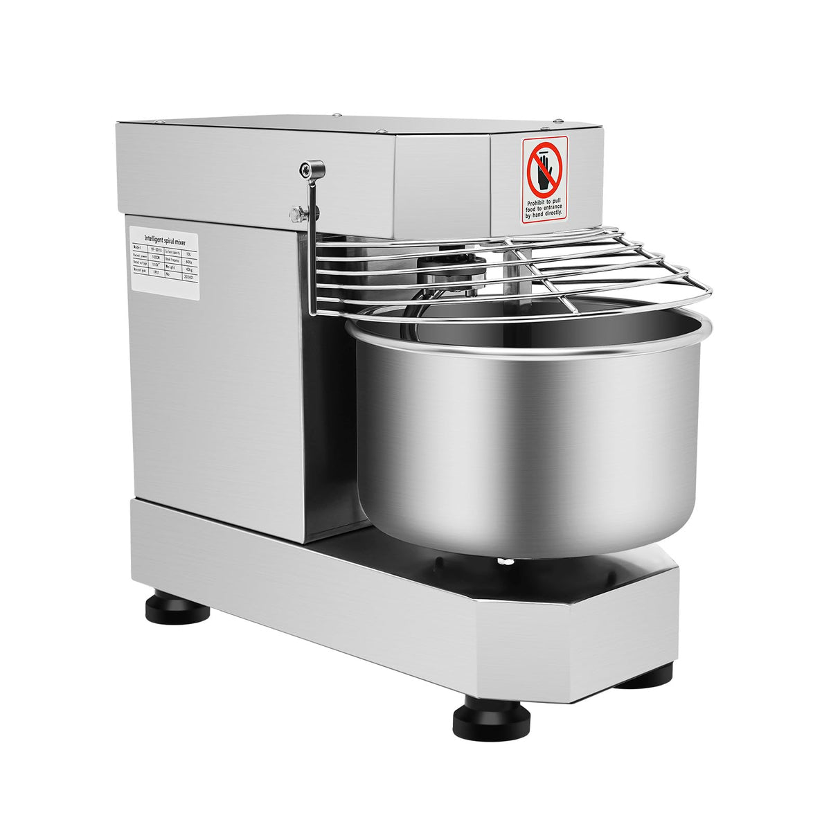 12Qt/10L Commercial Food Mixer 750W, Heavy Duty Stirring Jams Mixer Dough Blender, Commercial Spiral Mixer for Bakery Pizzeria (750W 10L/2.6 gal Capacity)
