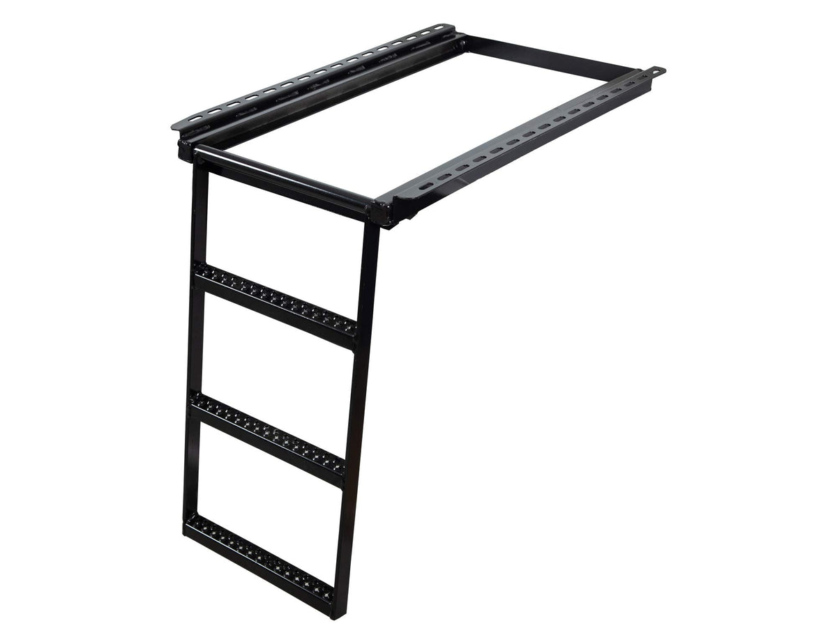 Buyers Products 5233000 Black 3 Rung Retractable Truck Step, Heavy Duty Non Slip Truck Bed Ladder Step for Trucks, Trailers, Semis, Powder Coated Steel, Slide In Storage, Bolt On or Weld On Install