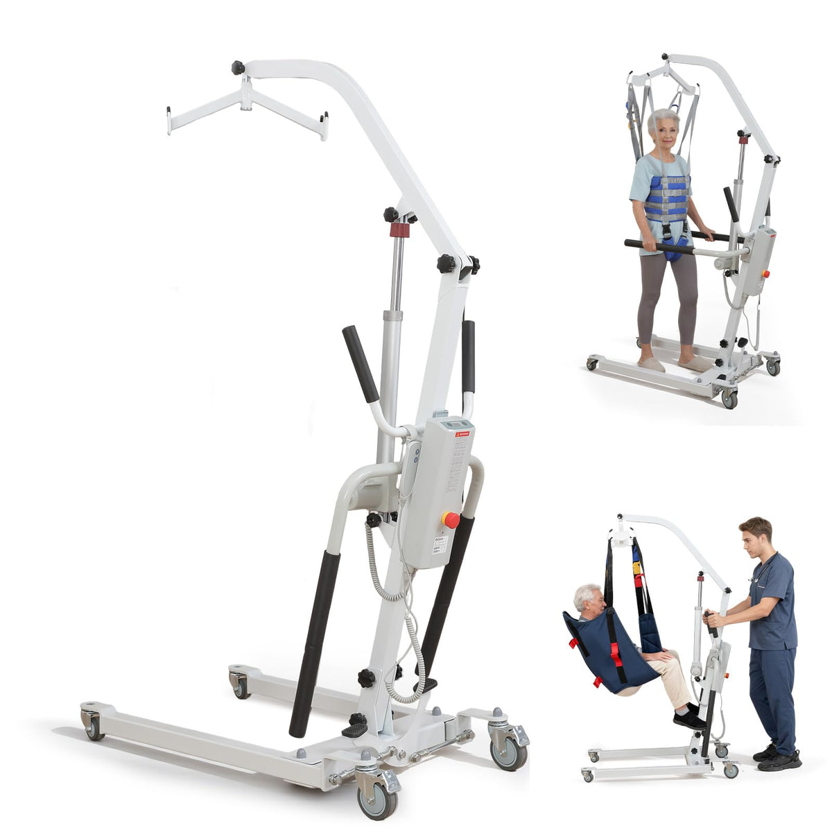 2IN1 Electric Patient Lift with StandUp Assist | 8000N Body Transfer Lift for Home Use | Wheelchair, Toilet Transfers,Rehabilitation Recovery | Elderly Disabled Mobility Aid | 2 Slings Battery Powered