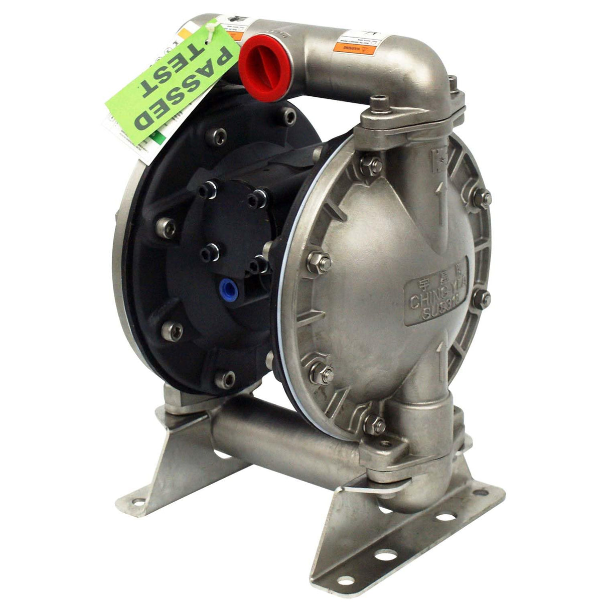COSMOSTAR D0306 1" Stainless Steel Double Air Diaphragm Pump, Aluminum Body, Teflon Ball, seat and Diaphragm, Pump Muffler, Pump, Chemical Pump, Waste Oil Pump, Pneumatic Oil Pump, Diaphragm Pumps