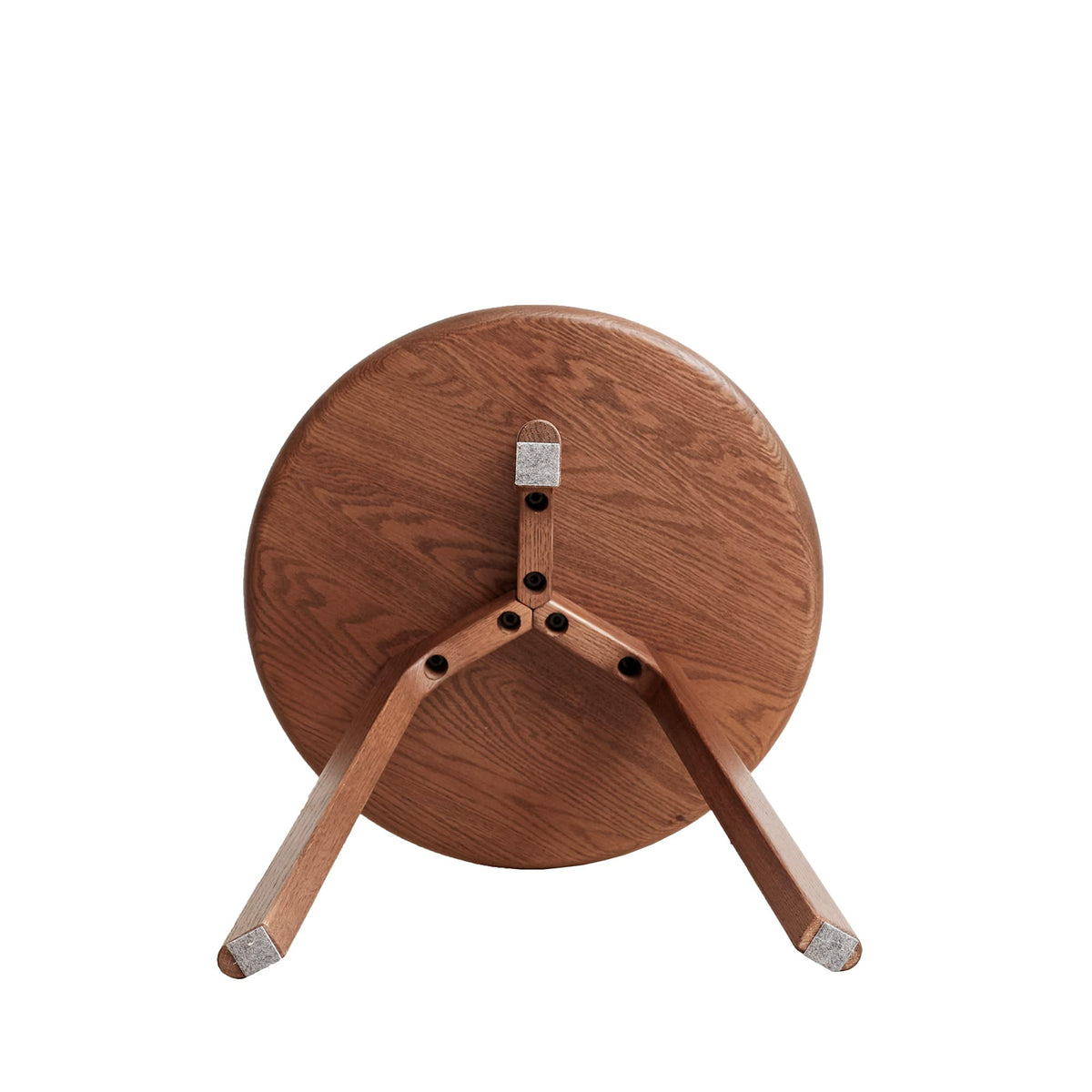 LIFE SKY Round End Table: Modern Solid Oak Wood Side Table with Three-Leg Design - Compact Balcony Plant Stand for Small Spaces & Urban Apartments