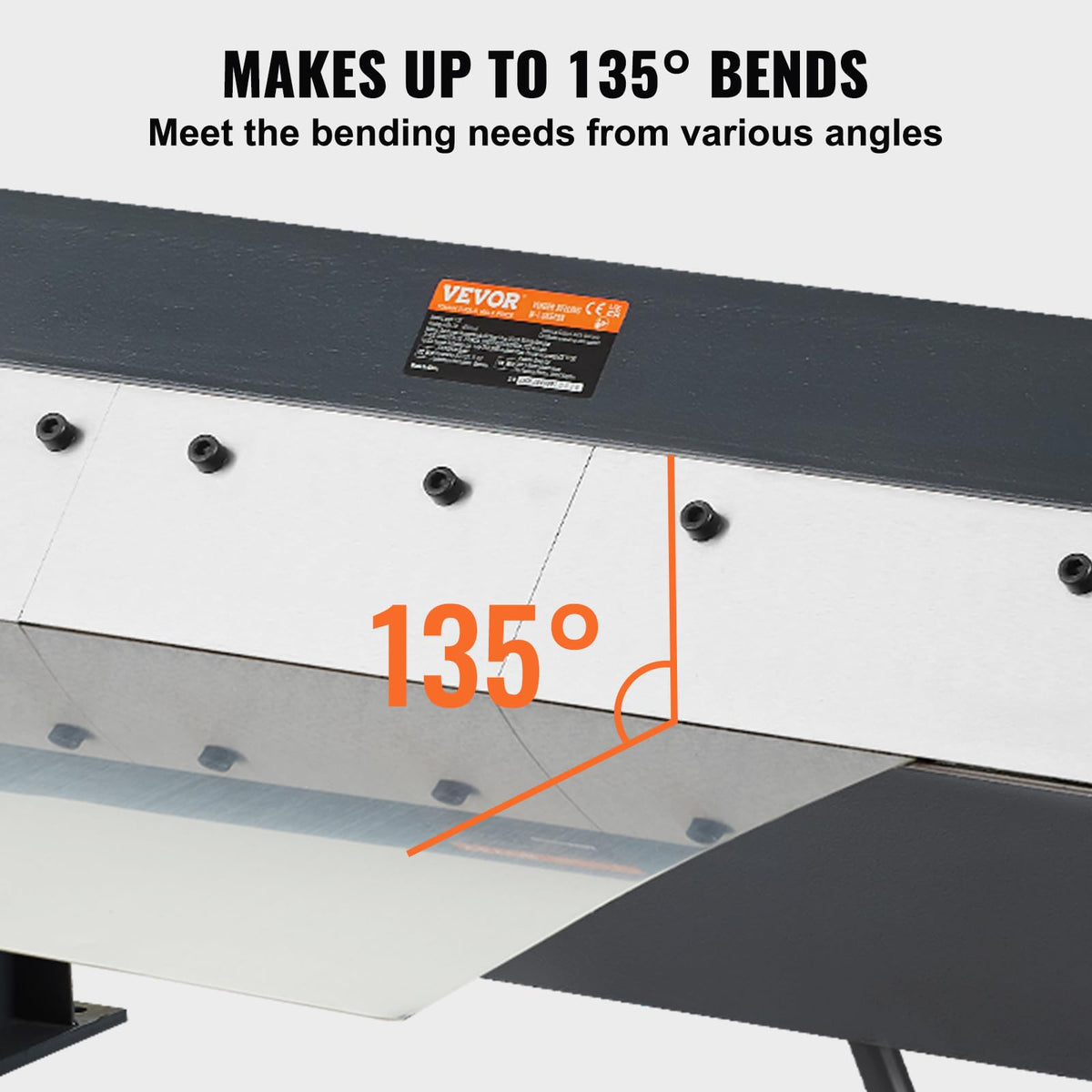 VEVOR Box and Pan Brake, 24in, Portable Metal Bender with 0-135° Bending Angle, Capable of Handling 20 Gauge Low Carbon Steel & 14 Gauge Aluminum, with 5 Adjustable Fingers for Sheet Metal Bending