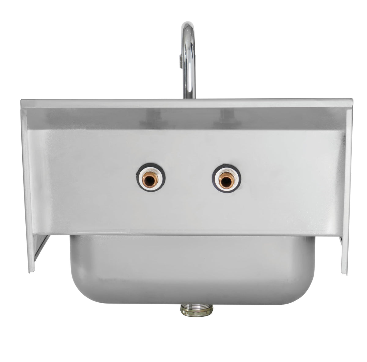 Kratos Commercial Hand Sink with Gooseneck Faucet | 14"W x 10"D x 5"H Stainless Steel Bowl | Wall Mounted Stainless Steel Handwashing Sink for Foodservice and Commercial Use | NSF Certified (28W-088)