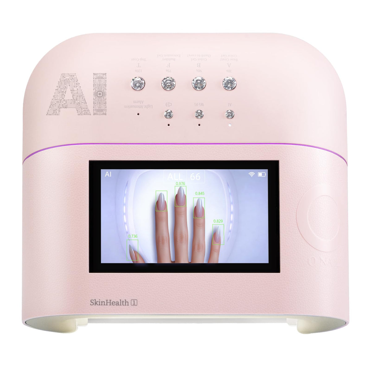 AI UV LED Nail Lamp for Gel Nails-ONAIL Professional Smart Nail Dryer with AI Nail Detection, Pain-Free Fast Curing 109 LEDs Skin-Safe UV Light, Salon Nail Lamp for Nail Gel Pink(Battery Not Included)