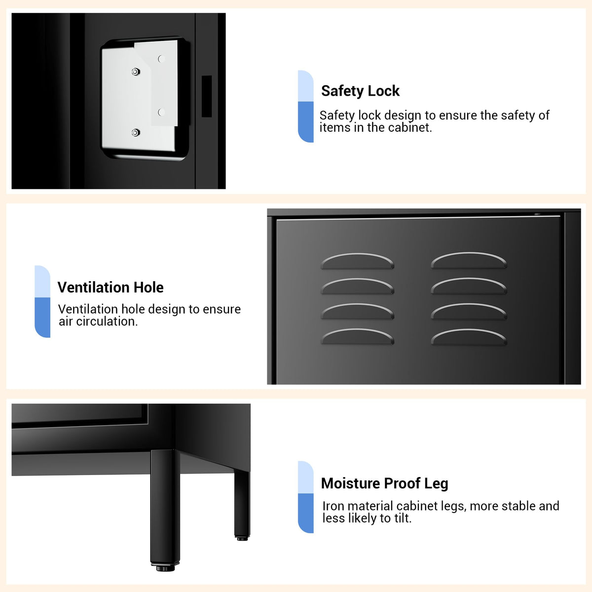GAOMON 6 Door Metal Lockers, Industrial Double Lockers, Heavy Duty Steel Gym Lockers, Secure Storage Solutions, Perfect for Offices, Gyms, Schools and Homes, Metal Combination Lockers for Employees