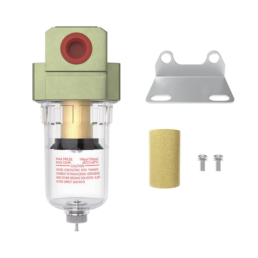 CNZG PNEU NPT 1/4 Air Pump Filter Pneumatic Water Trap for Air Compressor Oil Separator Compressed Airline Dryer Trap Inline AF2000-02 Manual