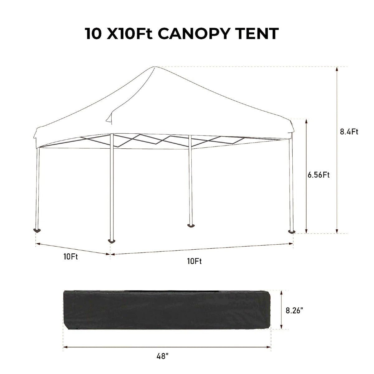 Trygoal 10x10FT Canopy Tent, Outdoor Gazebo Pop up Canopy with 4 Removable Sidewalls & 2 Windows, Patio Camping Shade Canopy with 4 PCS Weight Sand Bag & Carry Bag, Ideal for Parties Events, Grey