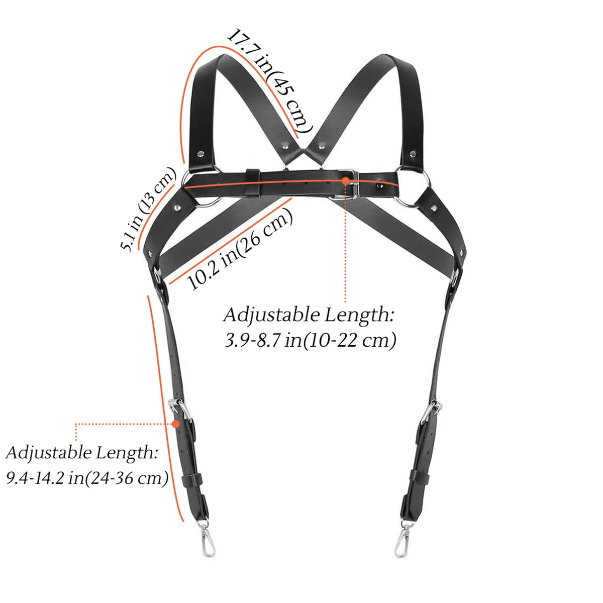 ROIEIIR Men's Punk Body Harness Gothic Men Chest Bondage Men Gay Harness Sexy Bondage Body Harnais Sexy Chest Harness Fetish Costumes Suspenders