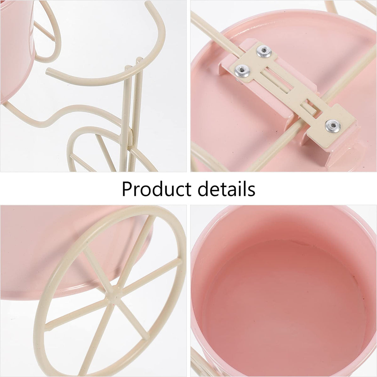 NUOBESTY Bicycle Metal Plant Stand Flower Pot Holder Iron Bicycle Plant Flower Stand Pot Patio Indoor Outdoor Decor, Pink