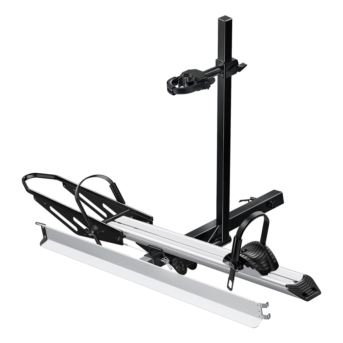 Young Electric Hitch Mount Single Bike Rack with Ramp for Electric Bike, 100 lbs. Capacity Bike Carrier for Truck, Trailer, RV, SUV