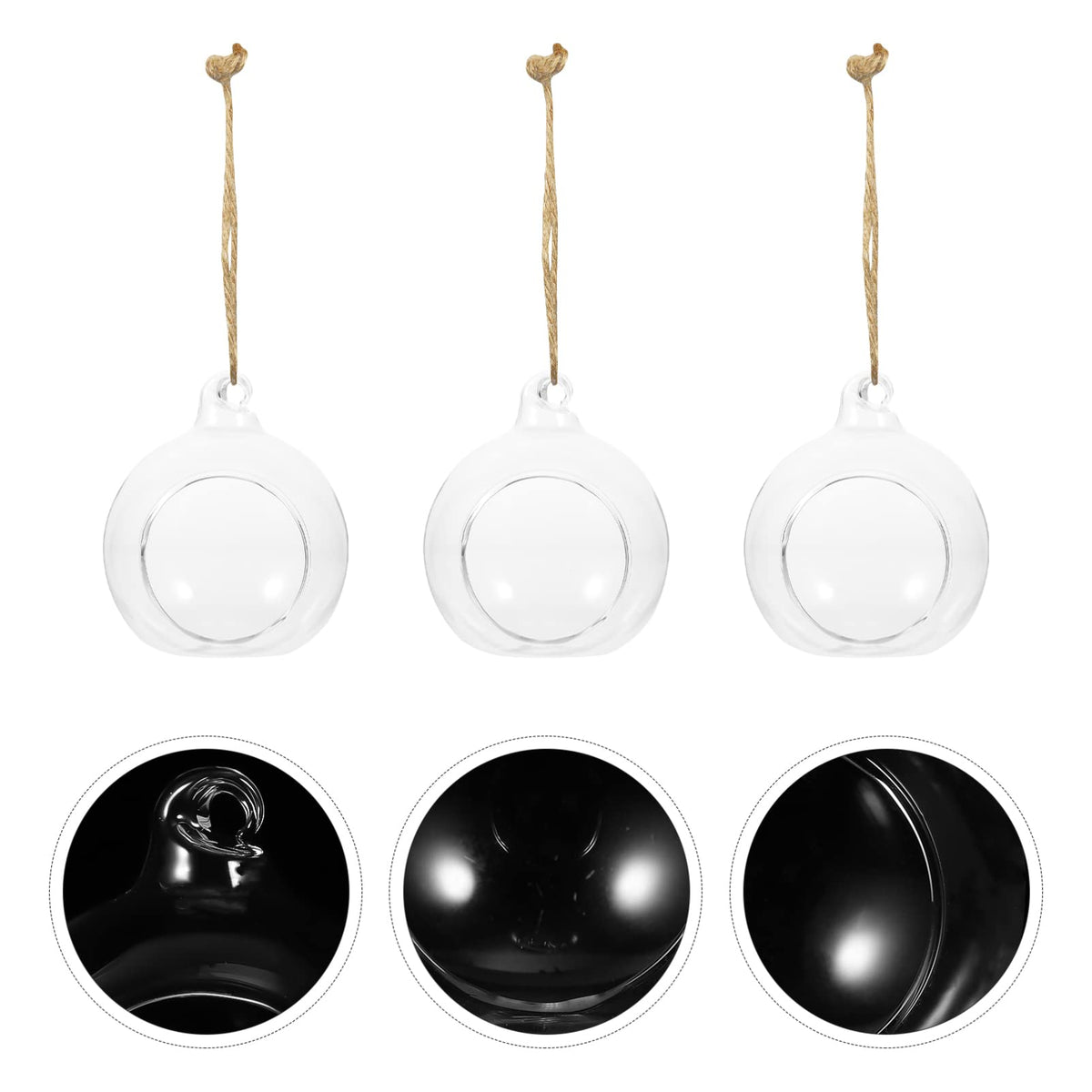 Cabilock Hanging Planter Glass Containers Glass Vases 12 Pcs Hanging Terrarium Hanging Glass orb Hanging Terrarium Globe Orbs air Plants Globe Glass Plant Glass Containers Glass Vases Glass Vase