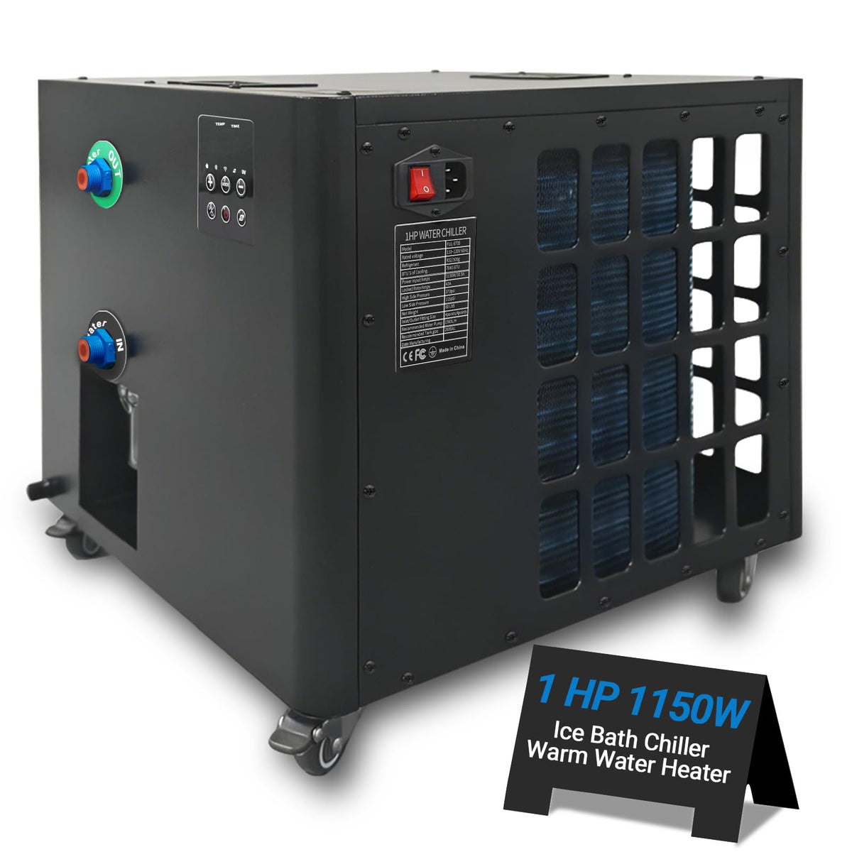 Ice Bath Water Chiller for Cold Plunge Tubs, 1HP Upgraded Cold Plunge Chiller & Hot Water Heater - 37.4° to 107.6°F- 110V Cooling Chiller Ideal for Ice Bath Cold Therapy Recovery