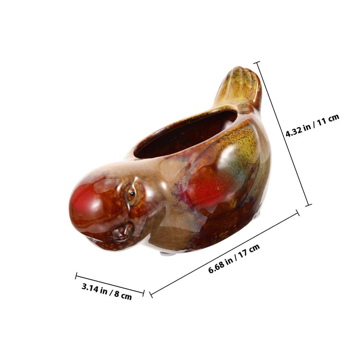 Uonlytech Ceramic Bird Shaped Planter Pot for Small Succulents Indoor Outdoor Decorative Flower Pot with Reactive Glaze Finish